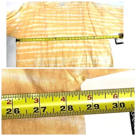 J. Jill Pure Jill Boxy 100% Linen Top Large Tie Dye Shibori Kimono - Picture 9 of 14